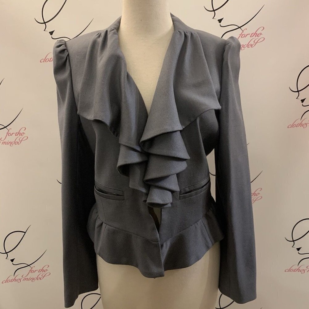 JUICY COUTURE. Sz M. Wool Blend. Ruffled Lined Long Sleeve Prissy Jacket. WTC